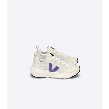 Kids' Veja CANARY ELASTIC LACE Running Shoes Beige/Purple | SG 709YXF